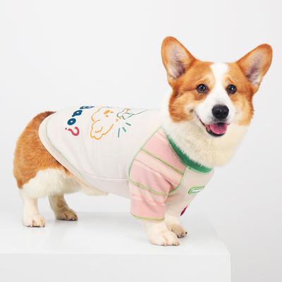 柯基狗狗衣服2025新款春秋夏薄款拼接厚T恤柴犬中型犬宠物春装潮