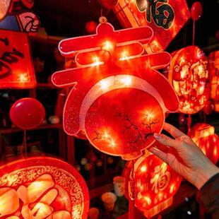 饰品彩灯闪福橱窗贴挂饰灯家用过年春节布置氛围灯 2024新年灯笼装