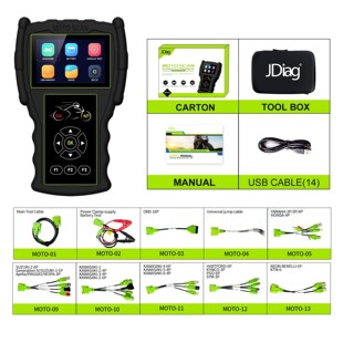 跨境热销JDiag M100 Pro摩托车诊断扫描仪OBD2故障诊断工具全配置