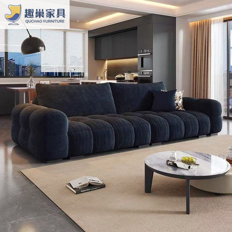 奶油风雪尼尔沙发意式轻奢极简可拆洗泡芙小户型直排组合布艺沙发,住宅家具,布艺沙发,淘宝优惠券,粉丝福利购,淘宝优惠卷