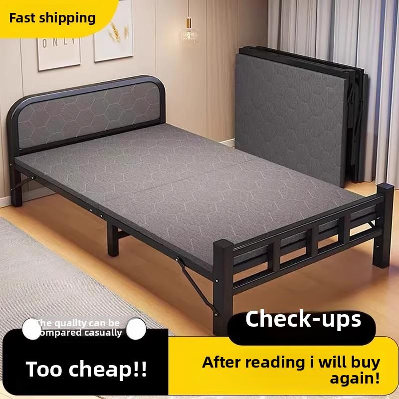 出租屋简易床免安装单人床90x190铁小户型铁架床折叠床出租房儿童