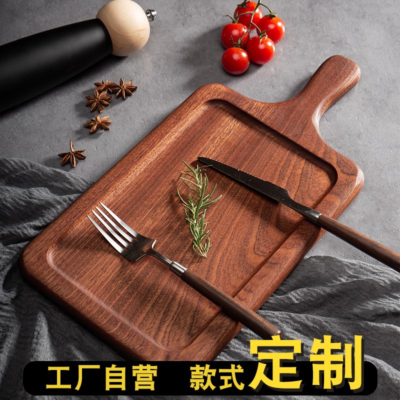 牛排餐盘木质木盘西餐盘子牛扒板实木托盘刀叉套装醒肉专用高级感