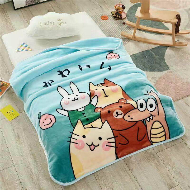 儿童毛毯加厚双层云毯幼儿园午睡被子办公室盖腿宝宝秋冬季珊瑚绒
