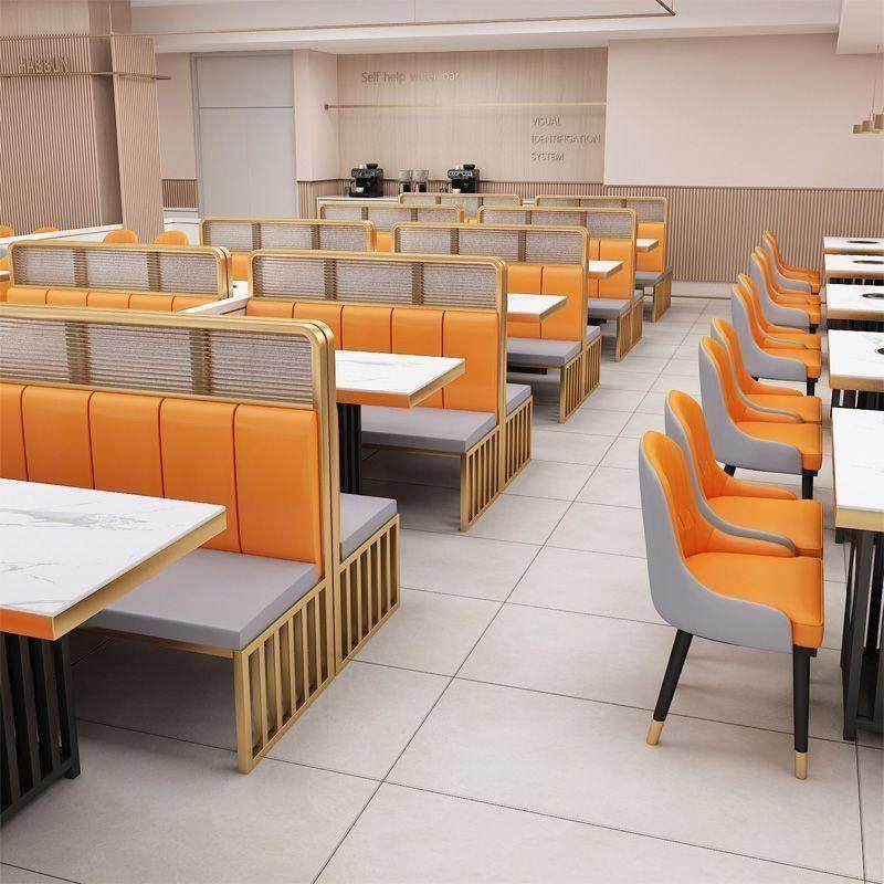 商用轻奢桌椅铁艺主题餐饮西餐厅烧烤火锅饭店咖啡厅靠墙卡座沙发