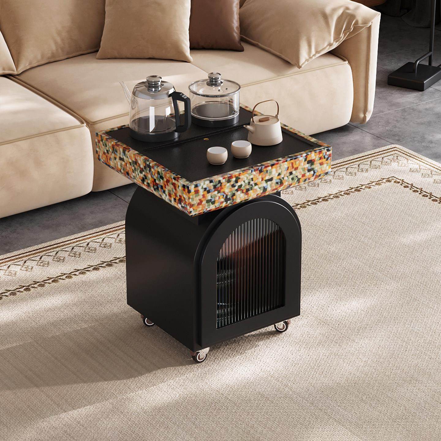 客厅沙发边几可移动茶台小户型实木泡茶一体阳台休闲茶桌家用新款,住宅家具,移动边几/推车,淘宝优惠券,粉丝福利购,淘宝优惠卷