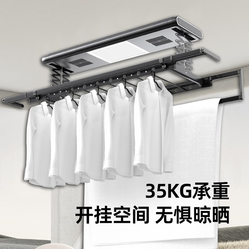 支持声控电动晾衣架遥控智能烘干家用阳台升降凉衣架自动晾晒杆机