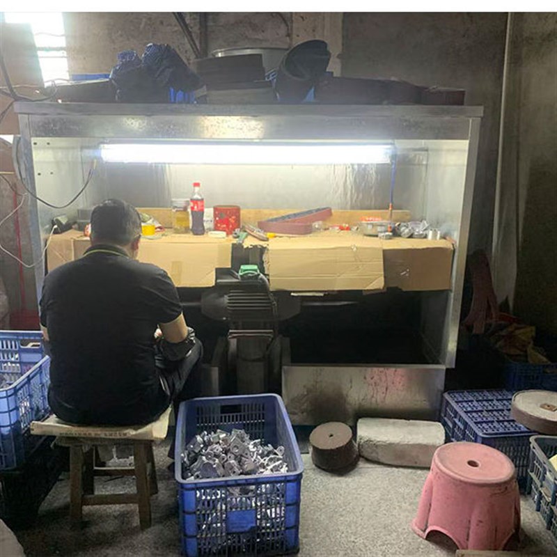 湿式抛光打磨除尘吸尘一体工厂五金去毛刺环保不锈钢水帘柜砂带机