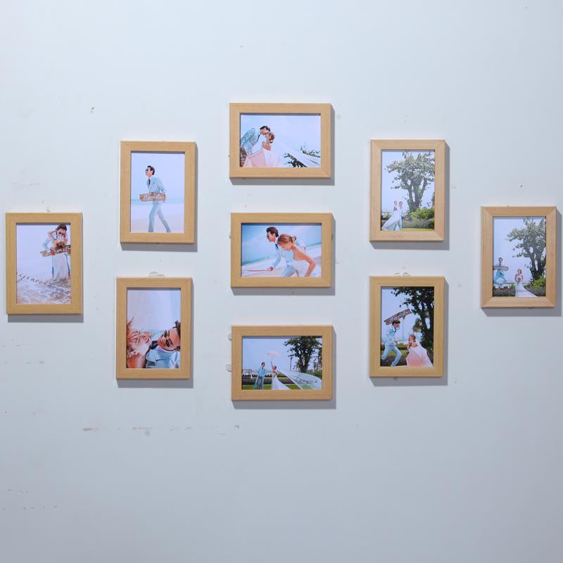 全5寸相框挂墙客厅创意组合 卧室画框相片墙 九宫格照片墙装饰