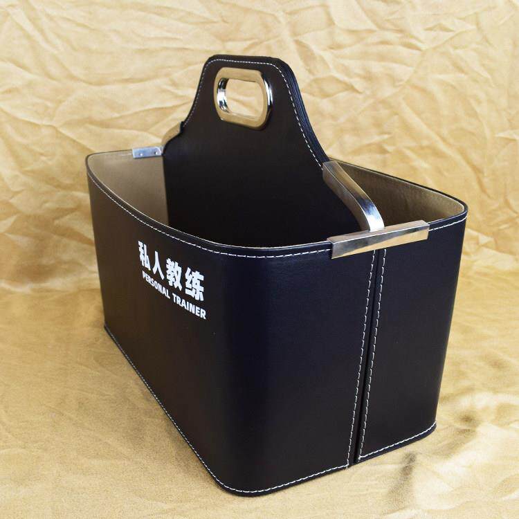 健身房私教工具篮皮革储物篮私人教练工具篮子礼品篮子手提收纳筐