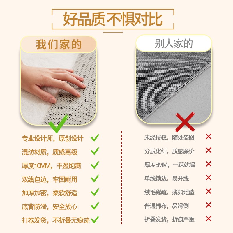 地毯客厅可爱小户型新款免洗轻奢床边毯异形女孩房间茶几毯地垫子