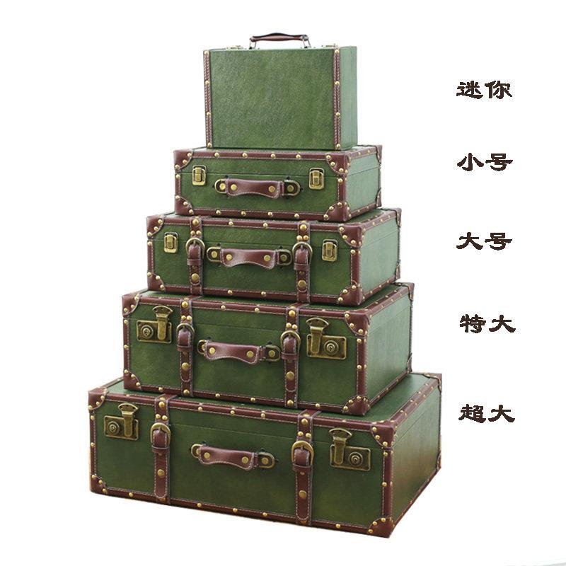 复古手提箱欧式老式皮箱子橱窗摆设样板间摄影舞台储物收纳道具箱
