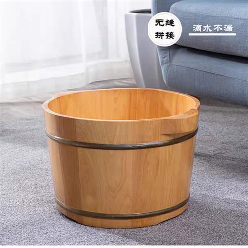 香柏木木桶泡脚家用洗脚桶足沐浴桶实木盆洗脚木盆带盖按摩桶