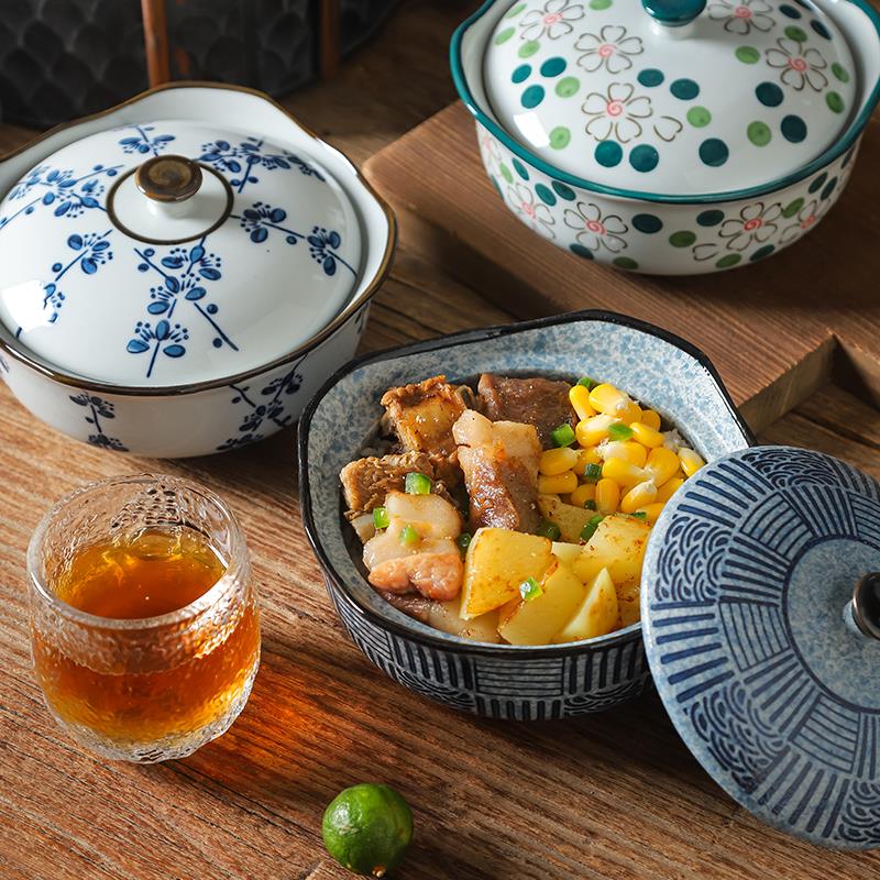 陶瓷蒸菜碗家用蒸米饭钵带盖蒸蛋碗汤盅甜品碗隔水炖盅燕窝滋补品