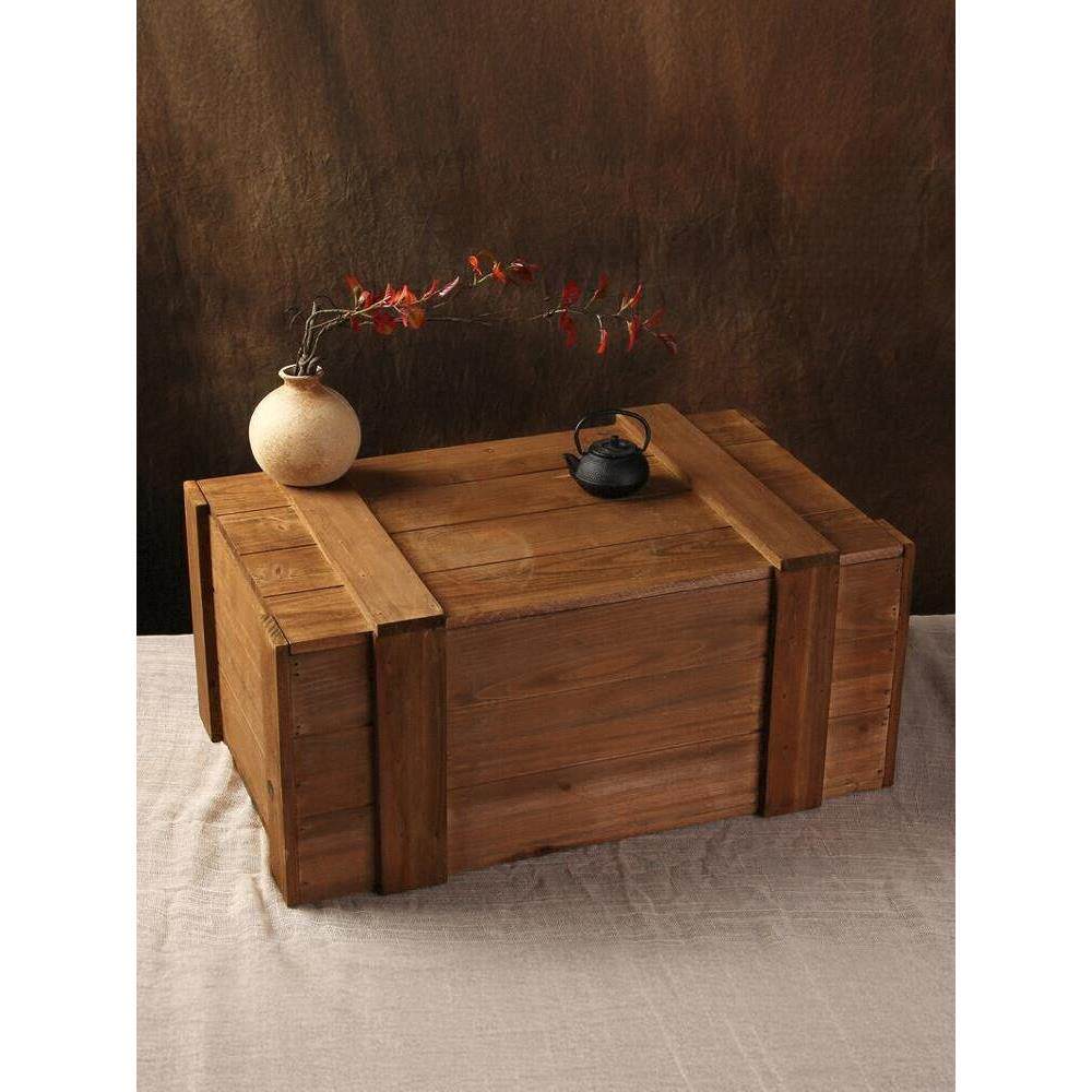 中式覆古长方形装饰大号木箱摆件道具服装实木收纳箱定制摄影盒子