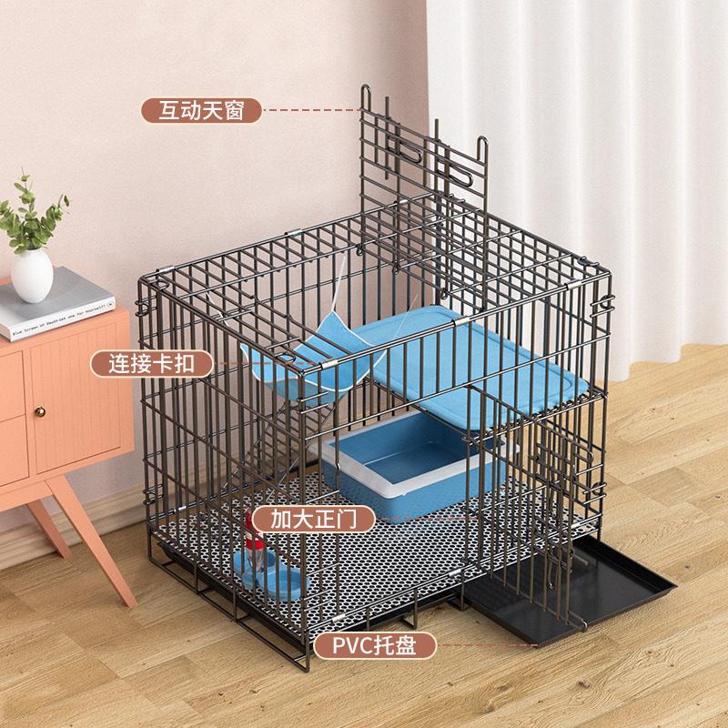 猫笼子双层加密室内带厕所家用便携小型折叠猫笼猫窝新款笼猫别墅
