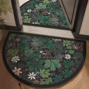 法式南洋风覆古地垫绿色半圆丝圈入户门脚垫大门口地毯玄关进门垫