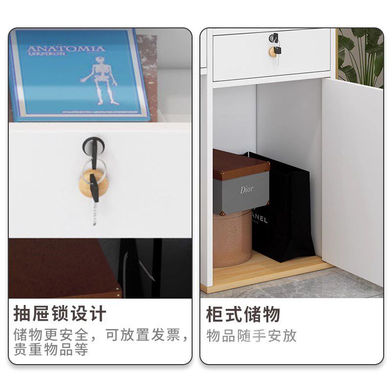 收银台店铺小型前台餐饮店简约现代商用网红吧台桌服装店收银柜台