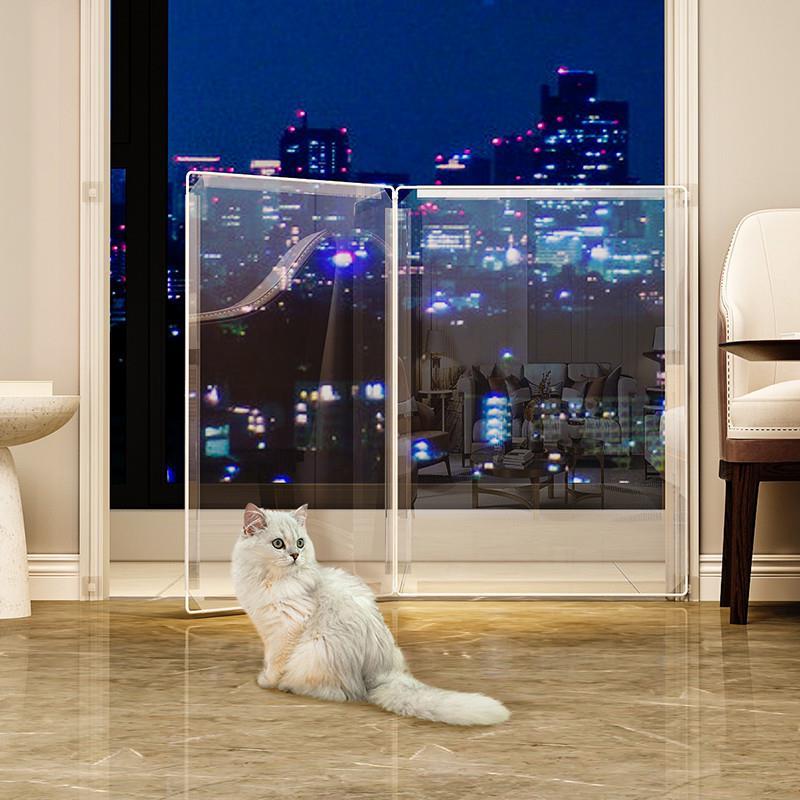 卧室挡猫板防猫门栏宠物围栏挡板栅栏阳台养猫隔断栏杆隔断拦狗器