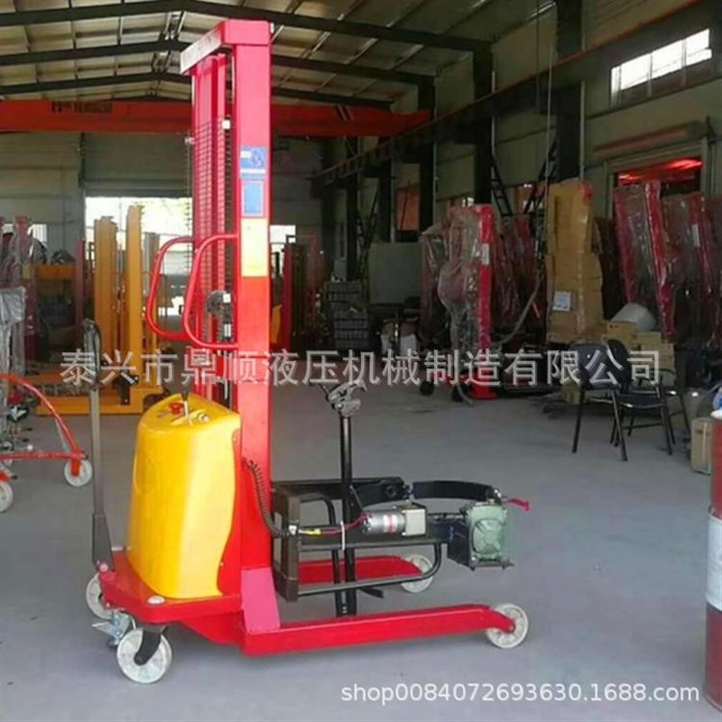 电动翻转油桶升高车手动液压搬运倒料车旋转堆高T车油桶装卸叉车