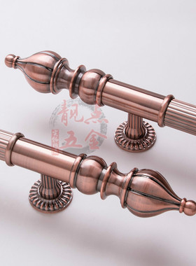 欧式玻璃门木门拉手n仿古铜不锈钢大门拉手推拉双开门把手酒店08B