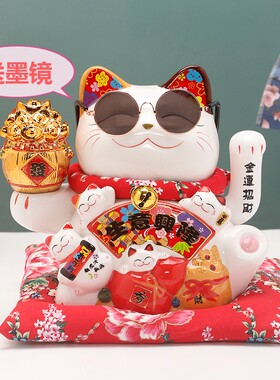 招财猫摆件开业小号店铺前台w自动摇手家居客厅乔迁新居礼品发财