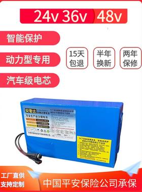 24v36v48v电动车锂电池48v20ah全新36v15A改装车动力锂电池尾架款
