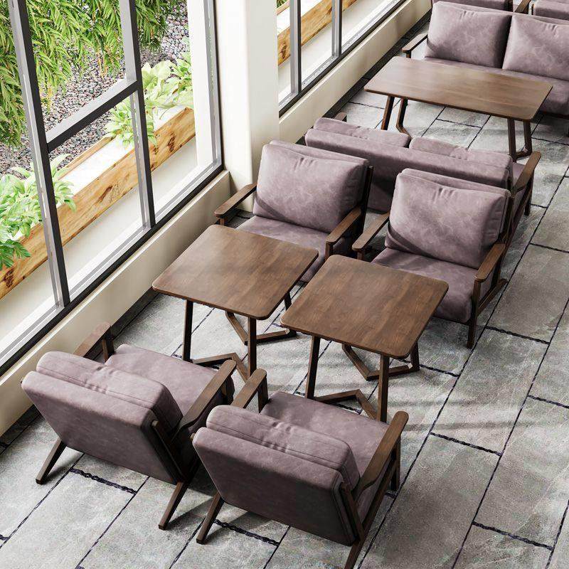 商用奶茶店桌椅组合甜品店咖啡厅卡座休闲清吧餐厅洽谈双人皮沙发