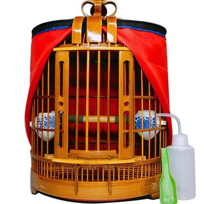 凯里画眉鸟笼子小号全套配件竹制精品四川八哥小鸟笼大全大号川笼