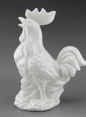 大公鸡摆件 风水鸡瓷器 白色生肖鸡12十二生肖鸡摆设工艺品陶瓷鸡