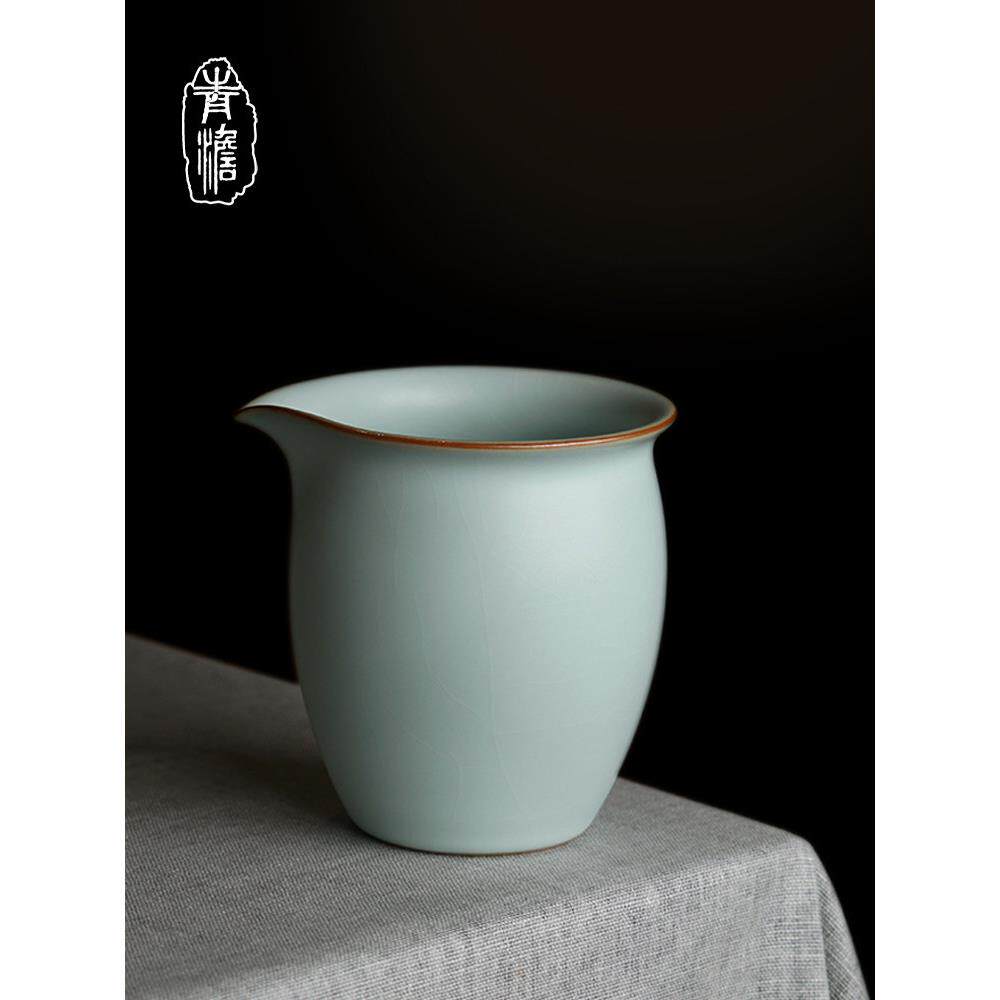 景德镇汝窑博览会杯陶瓷茶隔断家用男杯功夫茶套装纯手工汝瓷茶海