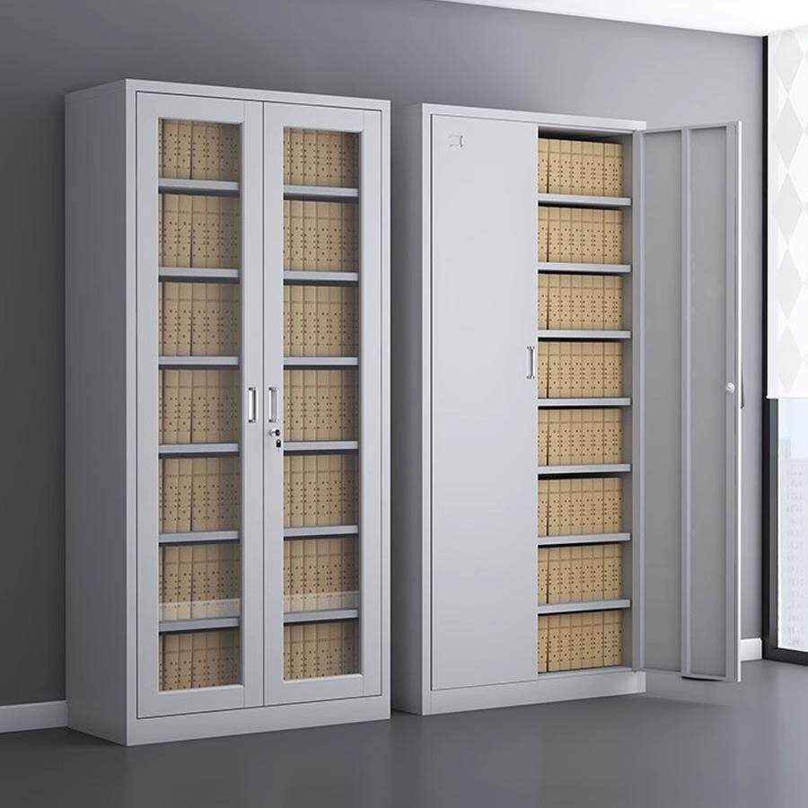 会计财务凭证柜钢制通玻文件资料合同专用档案柜办公室铁皮收纳柜