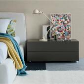 简约黑色大床头柜极简抽屉柜床边柜卧室收纳柜家用收纳斗柜可定制