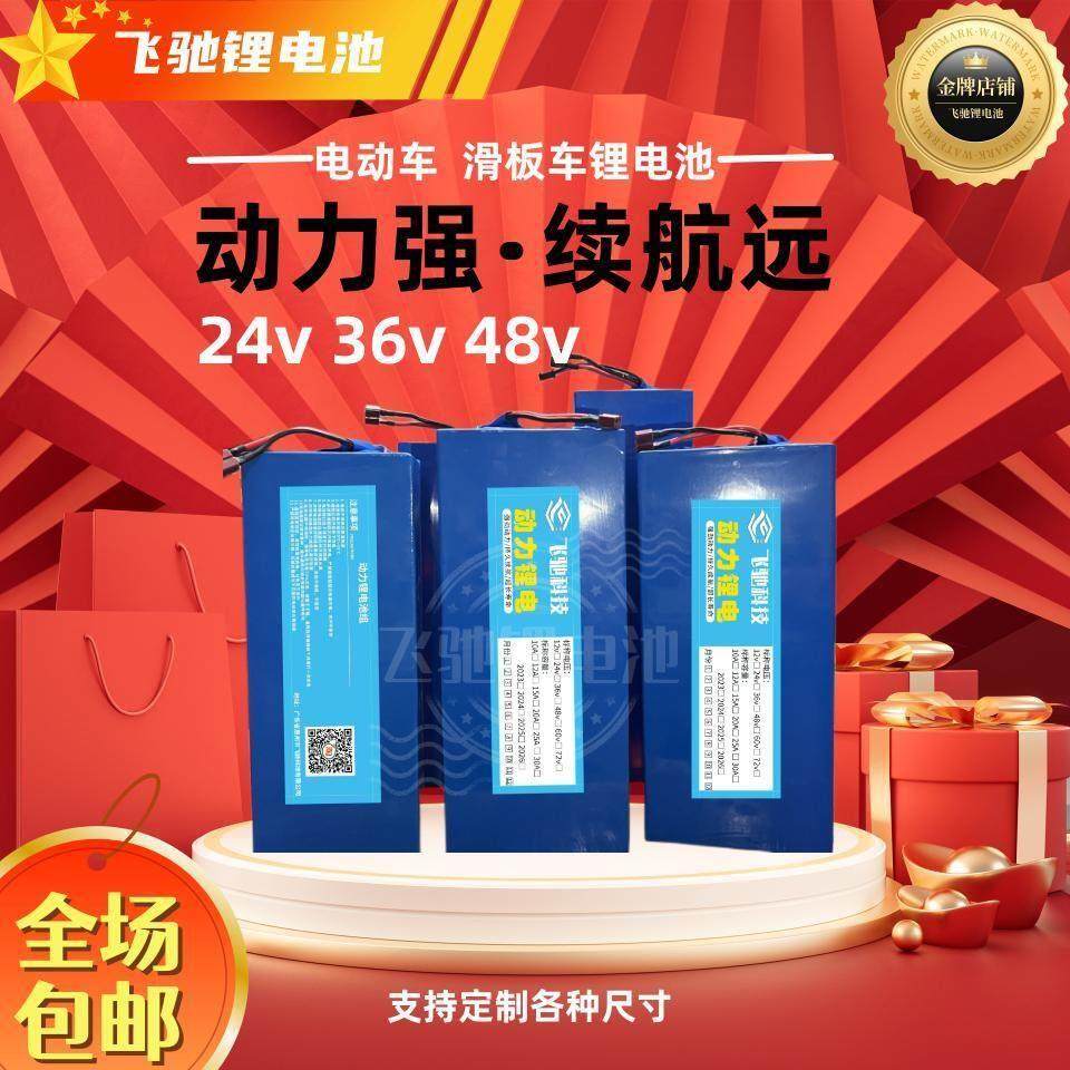 电动车锂电池48v锂电池全新动力锂电池36v20ah挂包款锂电池24v30