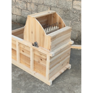 木质老式打谷机脚踏收割机农用稻谷小麦收割器家用农具民俗老物件