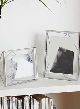 umbra摆台创意相框挂墙水晶简约10相架金属7轻奢6寸北欧a4婚纱照