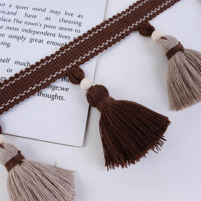 窗帘吊球花边欧式简约双色吊穗流苏辅料配件扎球装饰花边M-1027