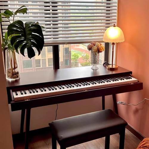 实木电子琴桌电子琴Midi键盘桌罗兰琴收纳桌家用编曲桌工作台