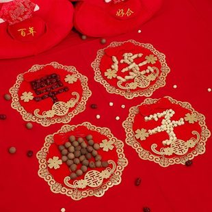 饰布置婚庆用品大全 结婚早生贵子模具干果组合床上压床摆件婚房装