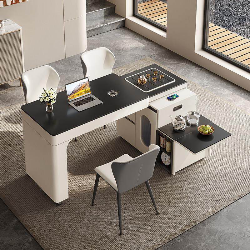 阳台移动旋转伸缩多功能家用小户型茶桌椅组合泡茶桌岩板茶台边柜,住宅家具,茶几,淘宝优惠券,粉丝福利购,淘宝优惠卷