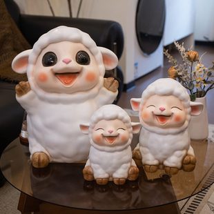 可爱小羊客厅装 存钱罐2025新款 饰品只进不出大容量储蓄罐创意礼物