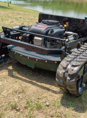 Hightop800小型遥控护坡割草机 水利河务堤坡养护履带割草设备