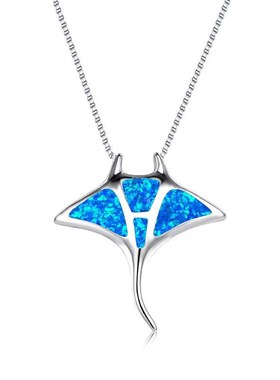 马尔代夫纪念品魔鬼鱼项链通勤可爱澳宝项链锁骨链海洋馆纪念品