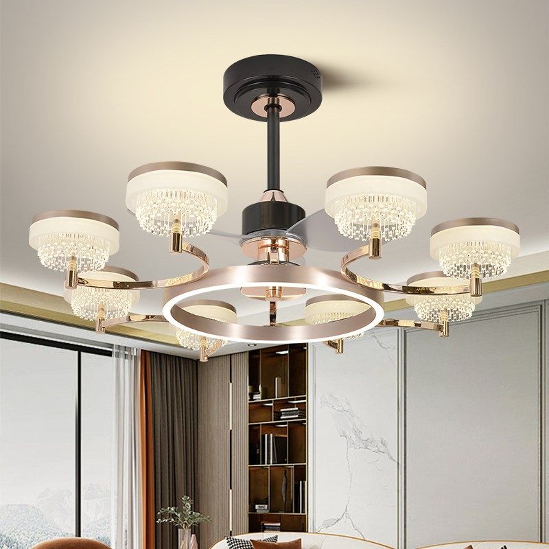 风扇灯2024新款客厅餐厅轻奢高级感吊扇灯现代简约家用一体电扇灯,家装灯饰光源,风扇灯,淘宝优惠券,粉丝福利购,淘宝优惠卷