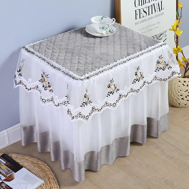 北欧床头柜盖布床头柜罩电w视机微波炉洗衣机冰箱盖巾桌布茶几布