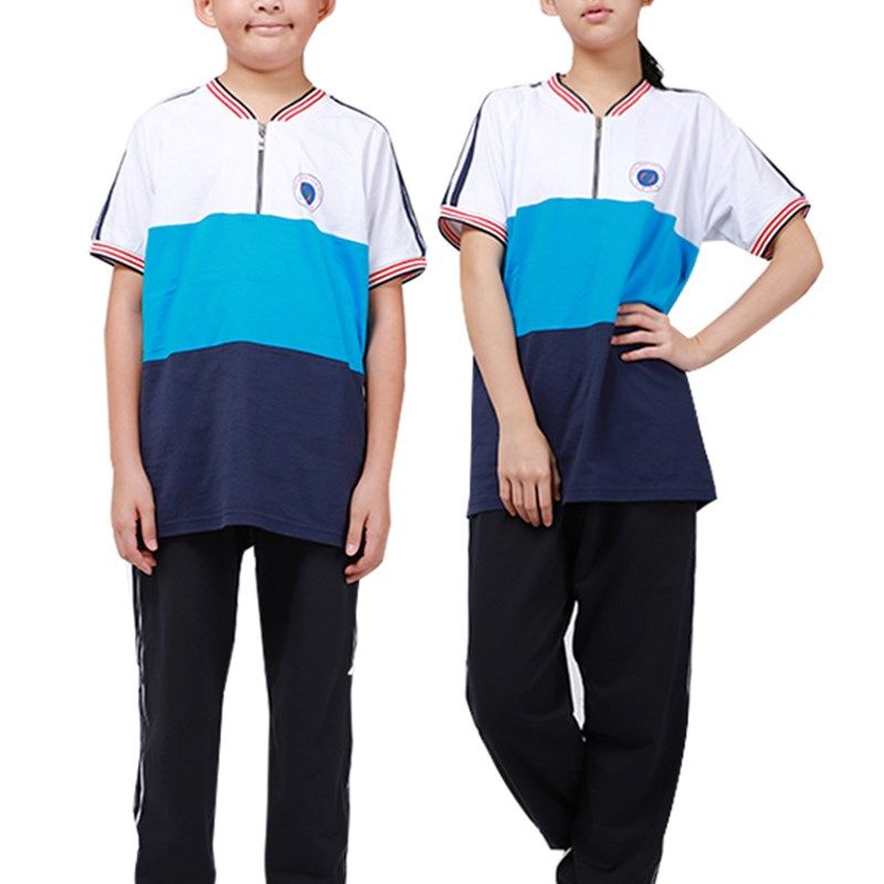 惠州市中学生校服石湾恒丰初中夏季短袖男女运动裤子学院园服纯棉