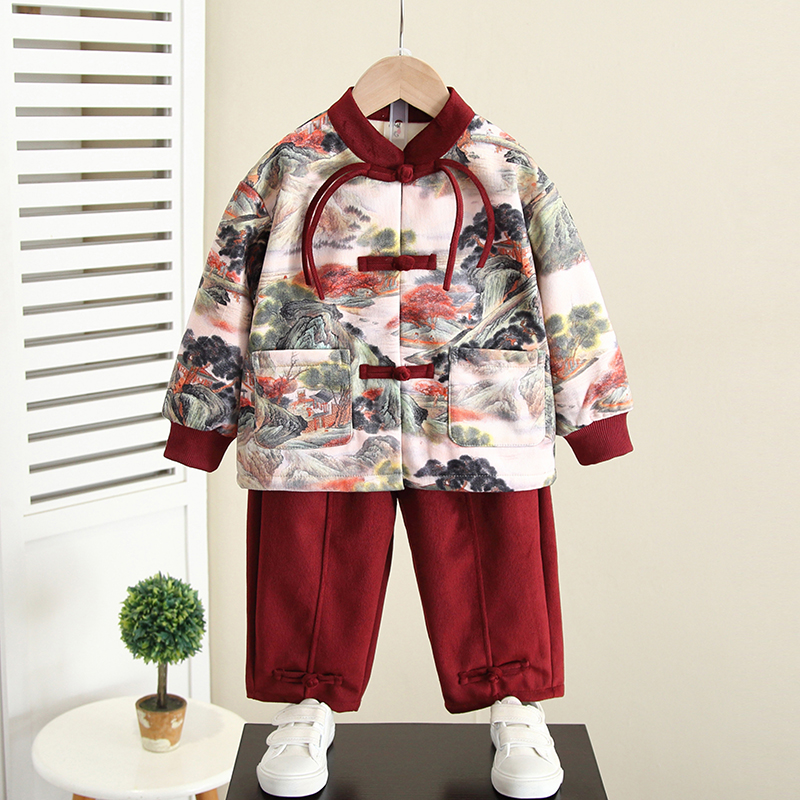 男童汉服秋冬季周岁宝宝礼服新年衣服唐装国风儿童中式过年拜年服
