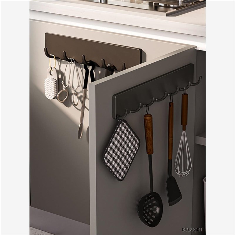 柜门排钩挂架免打孔置物挂钩多用途家用门后衣帽钩橱柜门背收纳架