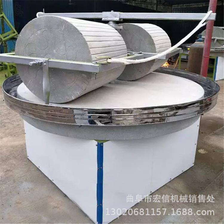 家用电低速研磨电动石碾 花岗岩石凿制石碾面粉机 传统农村老石碾