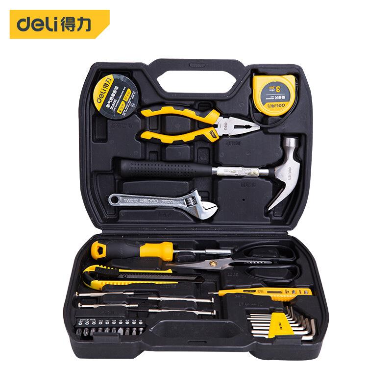 得力DL5972家用工具箱 五金套装电工木工维修31件套家用工具套装