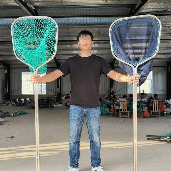 一体成型不锈钢抄网捞鱼网渔具鱼网超硬鱼捞海鲜赶海网抄捞子网兜